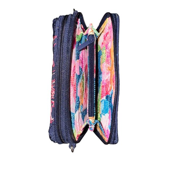 Vera Bradley Floral Embroidered Crossbody Wallet With Adjustable Strap - Picture 13 of 15